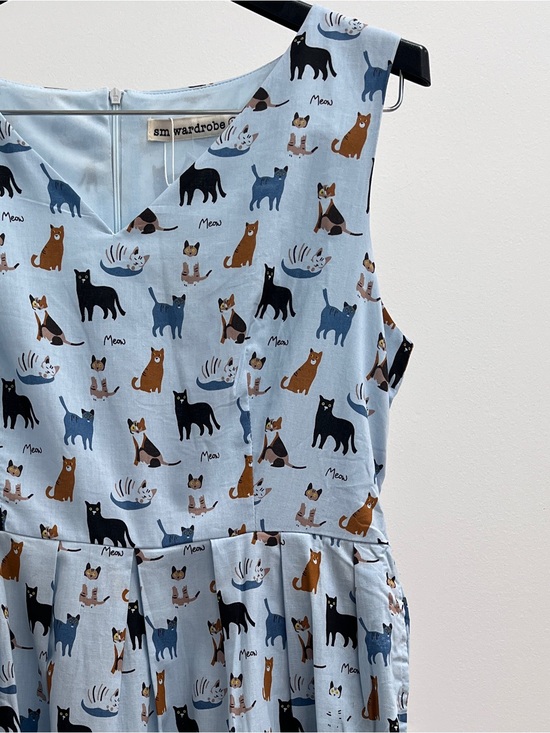 Sm Wardrobe Dresses & Skirts - SM Wardrobe cat dress L meow print pockets NWT whimsical quirky playful